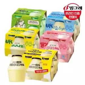 단지우유 5종 240ml 20개 바나나 딸기 라이트 메로나 무가당 택 2346421