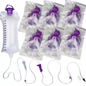 VWJ 6팩 전자간 배송 중력 가방 1200ML 급지 펌프 일회용 N-튜션