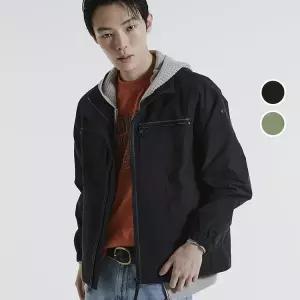 [롯데백화점]버커루 남성 립스탑 배색 포켓 하이넥 점퍼 자켓 B242JP320P