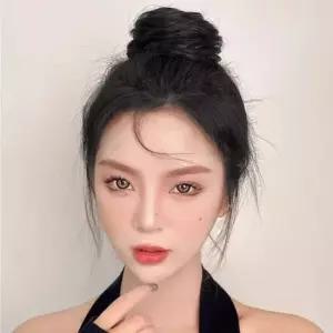 똥머리 집게핀 가발 생머리 블랙 업스타일