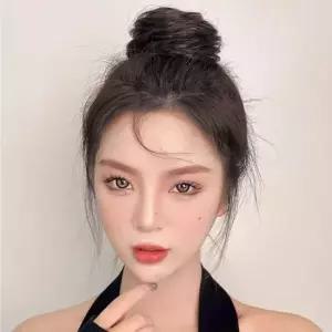 똥머리 집게핀 가발 생머리 내추럴블랙 당고머리