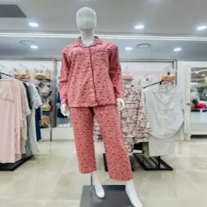 (스타필드 코엑스)비비안 순면 면기모 케이크나염 여성파자마 WP7016