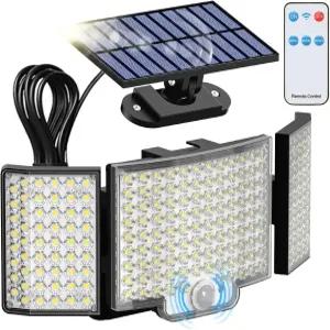 아보동 태양광 실외등 16.4피트 케이블이 장착된 212개의 LED 홍수등 리모컨이 3가지 모드 모션 센서 야드