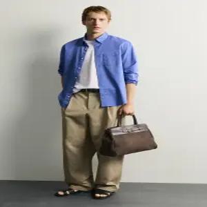 ZARA 자라 콤비 벨트 백 브라운 3500 820 700