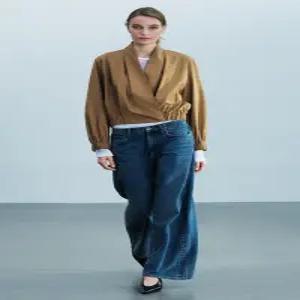 ZARA 자라 ZW 컬렉션 크로스오버 봄버 셔츠 - 황토색 4437/256/703 384129
