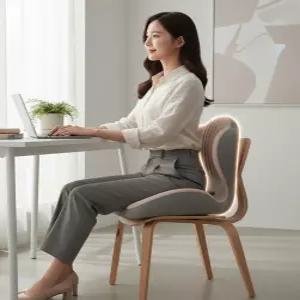 메모리폼 일체형 등받이 방석 시트 사무실 직장인 의자 방석 두툼한 좌식 쿠션