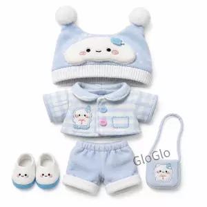 인형의상 10cm 봉형 서있는체형 겨울옷 모자 상의 바지 신발 코디세트