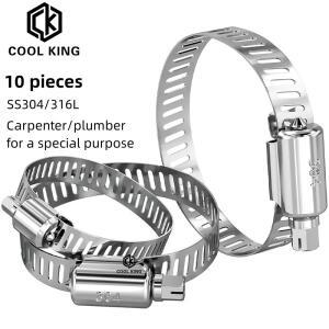 스테인레스 스틸 호스 파이프 클램프 클립 패스너 유압 SS304 8mm ~ 197mm 10 개