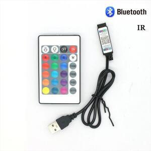 5V LED 스트립 USB 블루투스 3 24 44 키 RGB 컨트롤러 IR 원격 제어 조광기 5050 2835 라이트 TV