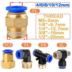 5PCS 4mm 6mm 8mm 공압 공기 피팅 PL/PB/PC/PCF/SL 나사 1/8 1/4 3/8 1/2 스트레이트 호스 파이프 퀵 커넥