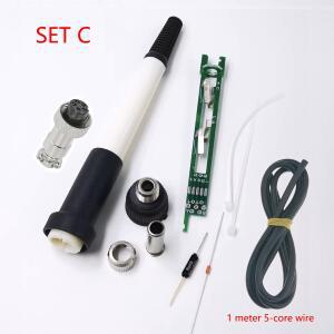 T12-907 화이트 핸들 T12-OLED/LED 디지털 전기 납땜 스테이션용 4/5핀 항공 플러그 DIY 액세서리