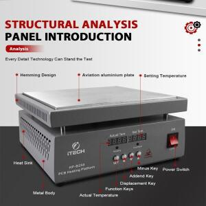 HP-B100/150/180 전문가용 디지털 납땜 열판 조절 가능 온도 제어 PCB 수리 DIY 전자 제품용