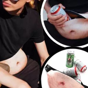 (올핀)뱃살 힙색 쓸모없는 웃긴 선물 이벤트소품 특이한 마니또선물