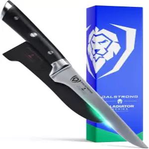 달스트롱 보닝 나이프 - 6인치 글래디에이터 시리즈 엘리트 단조 독일 고탄소 스틸 주방 면도날 샤프 블랙