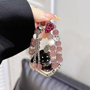 보라색 포도 비즈 8pro 스트랩 샤오미 밴드 9 프로 팔찌 레드미 워치 5/4 시계줄 여성 손목 코레아 액세서
