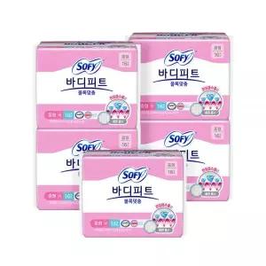 쏘피 바디피트 생리대 날개형 볼록맞춤 생리용품 중형 16P 5팩 MNS