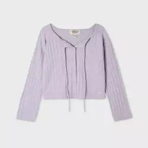 후아유 WHOAU Ribbon Punching Skashi Cardigan WHCKG4925F