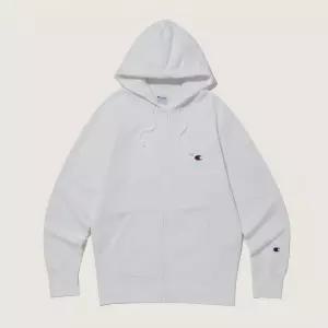 CHAMPION 베이직 C로고 후드 집업 White