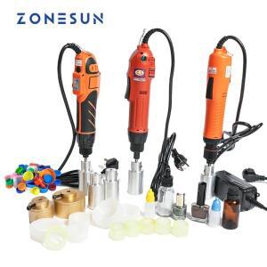 ZONESUN 옵션 믹스 업 캐핑 기계 보안 링 병 캐퍼 스크류 씰링 기계가있는 휴대용 자동 전기