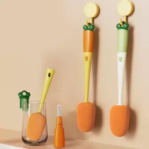 컵 세척솔 텀블러 주방 스펀지 다기능 틈새 물병 병 식기 손잡이 청소솔 다용도 실리콘 분리형 긴 싱크대