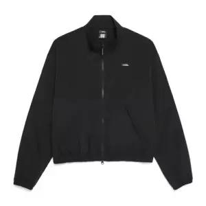 N251WFT020 여성 실키 스탠드넥 풀집업 CARBON BLACK