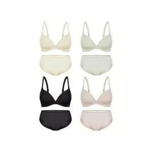 원더브라 어텀세일+5% Wonderbra 퓨징 볼륨 노와이어 브라팬티 8종세트 크림+그린+베이지+블랙 WBW6M111213