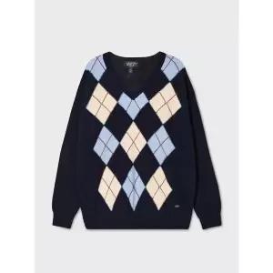 [후아유](마산점)V-neck Argyle Pullover WHKAG4823F