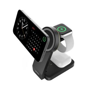 SODI Qi2 3in1 맥세이프 아이폰 애플워치 에어팟 15W 고속 무선충전기 LED 무드등 접이