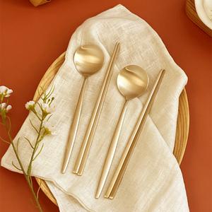 놋향 방짜유기 달 2인 유기수저 세트 놋수저
