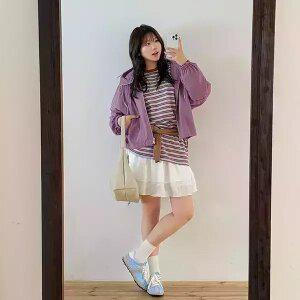 [빅사이즈]이블렛 유베드 하이넥 스트링 후드 자켓 제이스타일