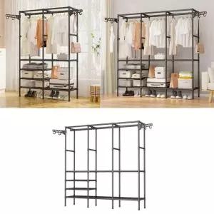 행거 옷걸이 스탠드 옷장 활용 공간 2단 조립식 다용도 가정용 선반 의류 매장 드레스