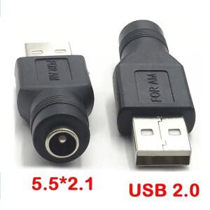 AC-DC 어댑터 플러그 DC 암-USB 수/암 5.5 x 2.1MM 전원 변환기 12V 충전