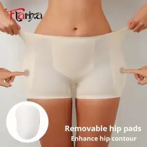 Flarixa 힙 패드 Shapewear 팬티 엉덩이 터 셰이퍼 배꼽 컨트롤 속옷 복서 강화 모델링 반바지 Ice Silk