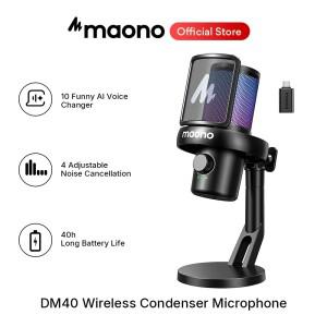 마오노 DM40 무선 USB 마이크  AI 보이스 체인저  노이즈 감소 기능 탑재 콘덴서 게임 스트리밍  PC  노트