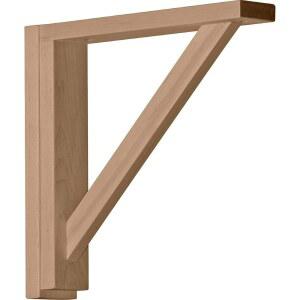 Ekena Millwork BKT02X12X12TRAL-CASE-2 전통 선반 브래킷, 알더용 염색 준비 완료
