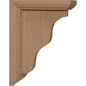 Ekena Millwork BKT03X05X07HARO-CASE-6 해밀턴 전통 브래킷, 레드 오크 - 염색 준비 완료