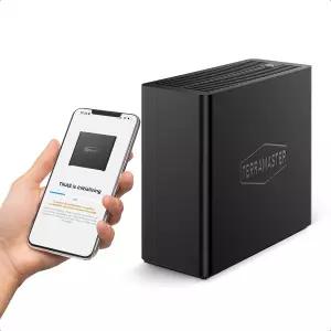 TERRAMASTER F4 SSD NAS 스토리지 4베이 전부 서버 N95 QuadCore C 8GB DDR5 RAM 5GbE 포트 Palm 크기의