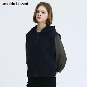 [아날도바시니(ARNALDO BASSINI)] 후드 배색 져지 베스트 (택가격 258000원)