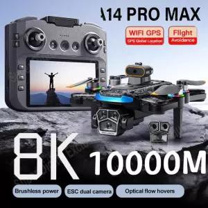 Xiaomi A14 Pro Max 드론 공중 8K HD 듀얼 카메라 5G WIFI GPS 브러시리스 모터 광학 흐름 장애물 회피 RC