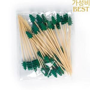 50-200Pcs 크리스마스 대나무 칵테일 픽 산타 클로스 눈송이 트리 음료 과일 디저트 이쑤시개 파티