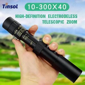 TINSOL  10-300X   장거리 사진 촬영용 휴대용 야간  줌 망원경 여행용 단안