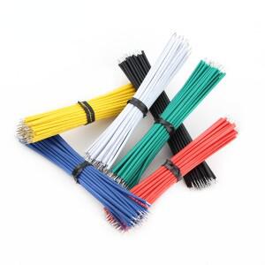 24AWG 8cm 100개 주석 도금된 와이어 점퍼 케이블 전자 DIY PCB 브레드보드 흰색 파란색 빨간색 녹색 검정