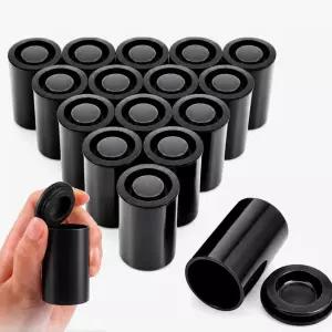 캡이 있는 JOVITEC 블랙 20팩 필름 용기 뚜껑이 35mm 빈 카메라 릴 보관 케이스 현상 처리 튜브 소형