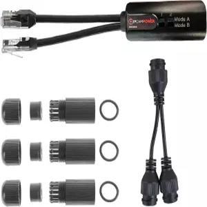 IPCamPower POE 결합기 스플리터 어댑터 1 케이블에서 2대의 IP 카메라 실행 모든 스위치 NVR 및 작동 모드