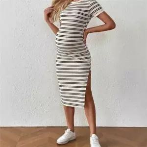 임부 스트라이프 원피스 임부 슬림 원피스 레이어드 베이직 데일리