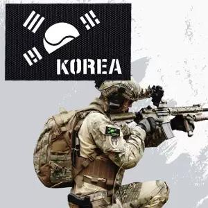 블랙 원단 야광 반 태극기 KOREA 패치 와펜 홀로그램 오로라 yh5FF7A