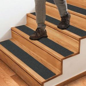CHUANGSEED 12개입 논슬립 야외용 계단 디딤판 그립 테이프 4'' x 30'', 강력한 검은색 거친 미끄럼 방지, 높은 접지력의 접착 디딤판, 대부분의 미끄러운 표면에 적합