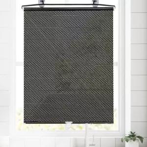 롤 블라인드 창문 방염 암막스크린 도트블랙 65X125cm 붙이는커튼 암막커튼 붙이는암 yhF107D