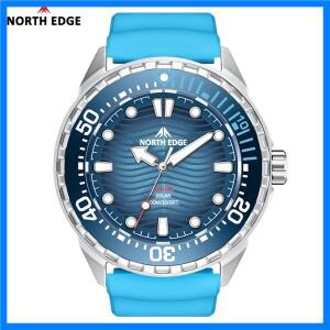 NORTH EDGE 2025 뉴 트라이톤 솔라 파워 다이브 시계 남성용 명품 쿼츠 시계 316L 스테인리스 스틸 케이스