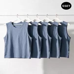 [제임스딘]JD 남성 코튼 이너 청회색 민소매 런닝 5PACK